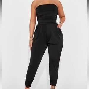 Black Strapless Jumpsuit